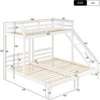 Nouveau design de meubles pour enfants de style moderne ensemble de chambre à coucher lits superposés à impériale trois personnes lit de couchage pour enfants et adolescents