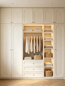 French Style Wooden Wardrobe Closet Cabinet White <b>Storage</b> Armoire Bedroom <b>Clothes</b> Organizer - Product Image 2