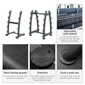 Livepro מסחרי ציוד חדר כושר אנכי חד-צדדי 5 חתיכות קבוע דו צדדי מדף אחסון 10 יח' - Product Image 3