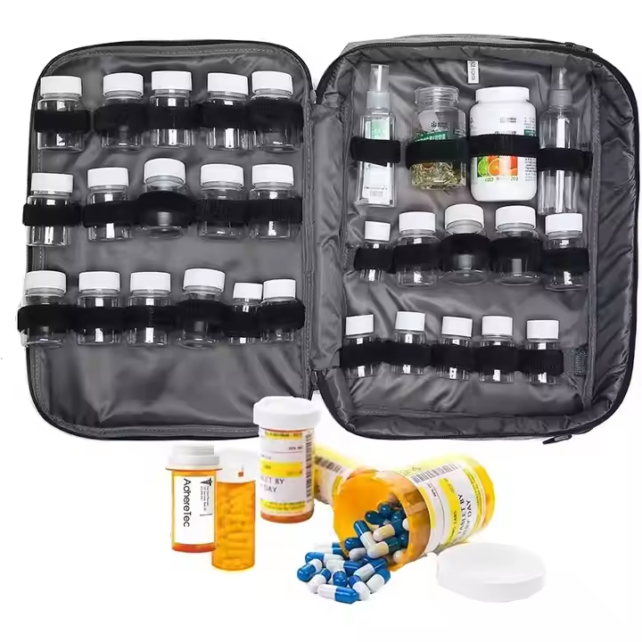Medication Tote Carrying Case Medicine Bag Large Medical Storage Bag Travel Pill Bottles Organizer