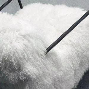 Chaises d'appoint de salon au design italien de luxe moderne Fauteuil de loisirs en laine de <span class=keywords><strong>mouton</strong></span> - Product Image 6