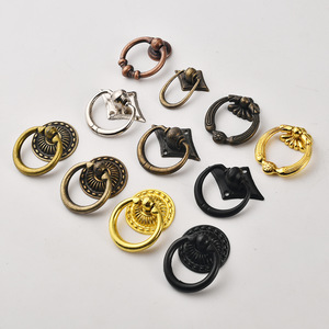 European Style Zinc Alloy Ring Drawer Pulls Single Hole Cabinet Door Handles Durable Furniture Hardware - Product Image 1