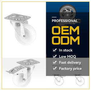 <span class=keywords><strong>Roulette</strong></span> industrielle à plaque pivotante fixe <span class=keywords><strong>européenne</strong></span> de 3/4/5/6/8 pouces 120-2400kg de charge Roue pivotante blanche en PP avec double frein - Product Image 6