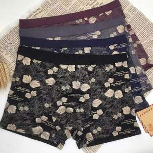 <b>Men's</b> All-Season Boxer Briefs Plus Size 110kg Soft Modal Knitted Fabric Good Silk Bikini <b>Thong</b> Printed Mid-rise Waist Wholesale - Product Image 1