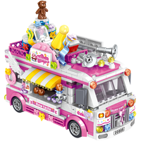 Modèle de voiture, nourriture, restaurant, blocs de construction, hamburger rétro, crème glacée, jouet éducatif pour enfants, puzzle en plastique à assembler soi-même