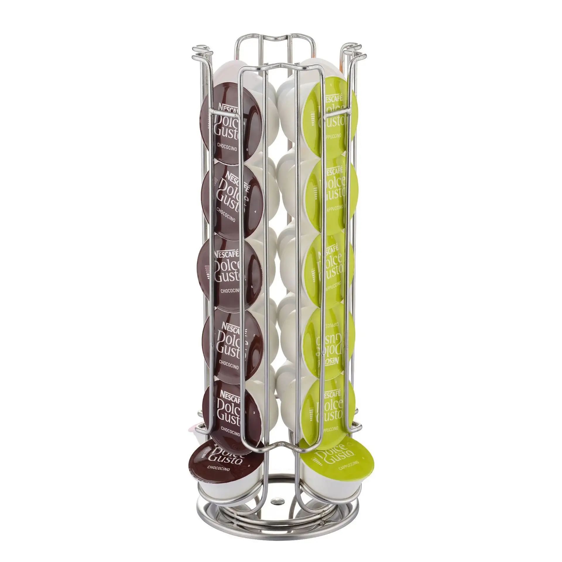 Two-Color Display Rotating Iron Storage Rack for Dolce Gusto Coffee Capsules Office & Household Coffee Pod Storage Rack