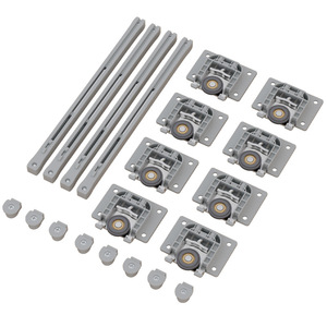 Rueda para puerta corredera con rieles superiores e inferiores integrados para armario, diseño minimalista, movimiento de deslizamiento suave - Product Image 4