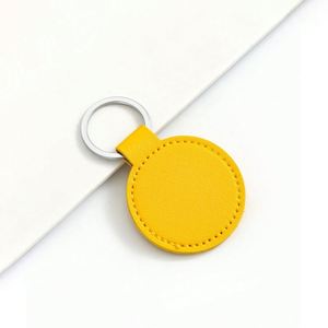 Round PU Leather Keychains Blanks <b>Key</b> <b>Rings</b> for DIY Craft Colorful <b>Key</b> Fob Kit for Purse - Product Image 3