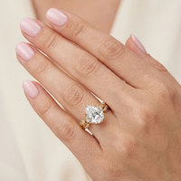 Bague Promise en Moissanite Taille Poire 3 carats, Argent 925, Filigrane Artistique, Cadeau Unique d'Anniversaire pour Femme