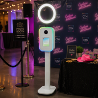 Stok Gudang USA/CA/UK/EU iPad DSLR Photo Booth dengan Stand Kamera, Lampu RGB yang Dapat Disesuaikan, Cetak Instan, Photo Booth Pernikahan