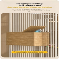 Cage à oiseaux en métal avec extension de hauteur et roulettes pour calopsites, perruches et autres oiseaux – Grande cage d'élevage