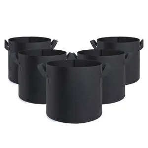 Saco de cultivo de plantas resistente de 10 galões, vaso de semeadura de árvores e flores, vasos de tecido para frutas e plantas, sacos para cultivo de vegetais