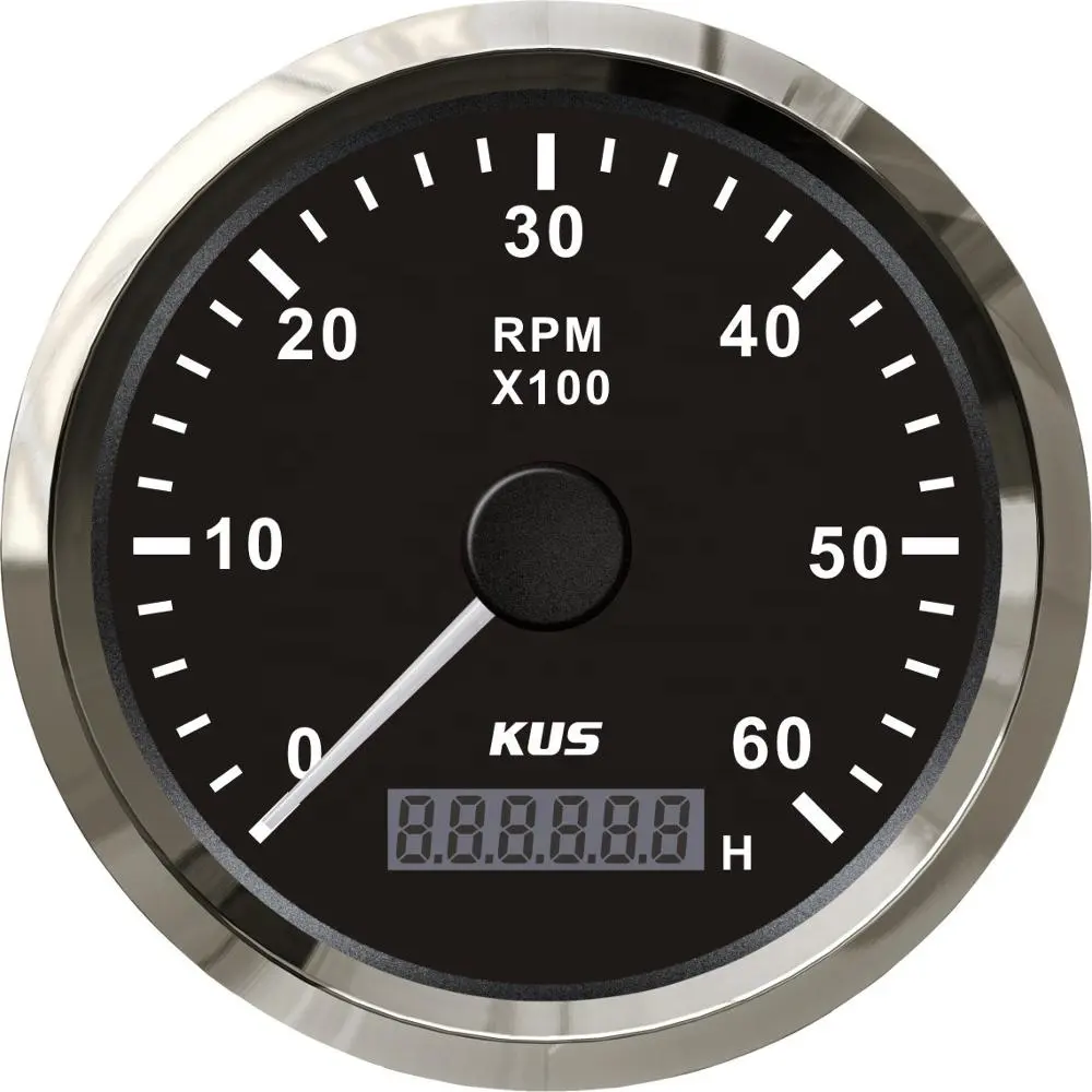 KUS 85 milímetros Motocicleta Carro de Corrida Tacômetro 6000RPM 12V/24V Velocidade de Rotação Indicador Com Display LCD medidor da hora
