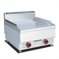 Plaque de cuisson électrique professionnelle en acier inoxydable à double commande pour restaurant, équipement Teppanyaki 5,6 kW 51 kg