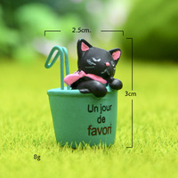 Dessin animé résine fer français tasse petit chien jardin ornement succulente fleur Plug poupée tir accessoire décor