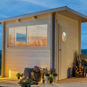 Cabine de sauna extérieure de style scandinave |   Maison de spa compacte en <span class=keywords><strong>bois</strong></span> avec véranda - Product Image 1