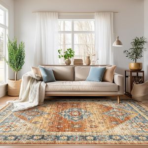 <span class=keywords><strong>Tapis</strong></span> d'intérieur à poils ras, imprimé floral, style bohème, gris clair/multicolore, <span class=keywords><strong>antidérapant</strong></span>, grand format, fabriqué à la machine, en polyester, pour salon - Product Image 5