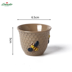 Tasses à café en céramique gaufrées nid d'abeille, motif personnalisé, mini-tasses à thé arabes pour le thé de l'après-midi au Moyen-Orient, hôtel, restaurant - Product Image 2