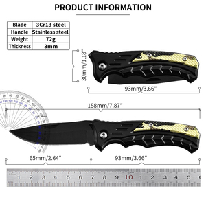 Couteau de survie en acier inoxydable OEM pour la forêt, couteau de poche multi-usages pliable pour la chasse en plein air - Product Image 2