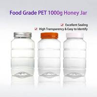 Pot en plastique transparent hermétique de qualité alimentaire épaissi 720 ml, bouteille en plastique pour miel avec couvercle