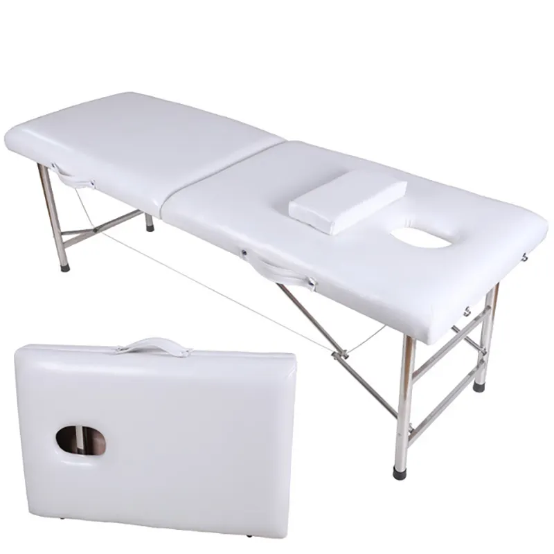 Multifunctional Portable Thermal Jade Massage Bed Table White Spa Facial Folding Wood Stretcher Metal Material Milking Lash Sale