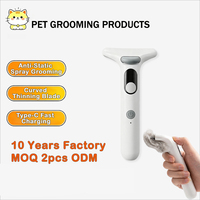 Cepillo Desenredante Portátil Automático Autolimpiante para Mascotas con Pulverizador, Antiestático, con Cuchilla Curva, Herramienta de Aseo Fácil de Usar