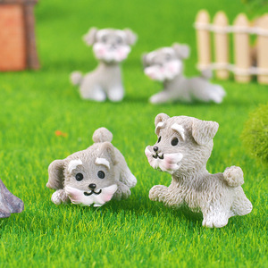 <span class=keywords><strong>Miniature</strong></span> réaliste de chien Schnauzer mignon, ornement de plante en pot, décoration de chiot de dessin animé, accessoire pour tableau de bord de voiture - Product Image 3