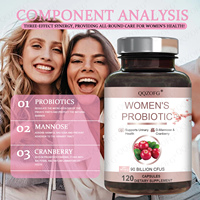 Capsules probiotiques pour femmes personnalisées par OEM 90 milliards de CFUS améliore la santé de l'environnement intestinal Extrait de D-Mannose Cranberry 120 Caps