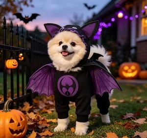 Disfraz de Calabaza de Halloween para Cachorros, Adorable, de Poliéster, para Fiestas, para Animales Pequeños, Venta al Por Mayor - Product Image 1