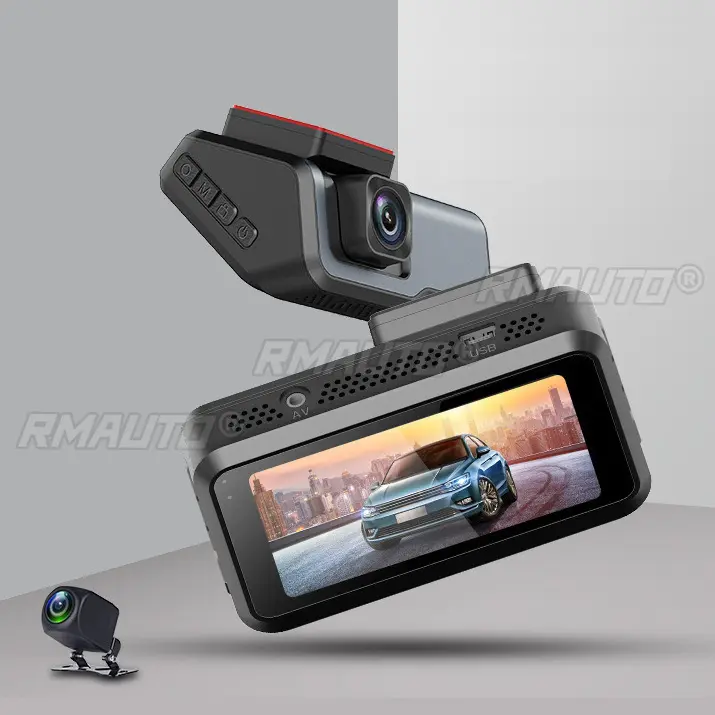 V6 3" FHD 1080P Dash Cam Carro DVR Lente Dupla Gravação Visão Noturna Monitor de Estacionamento com sensor G Vídeo