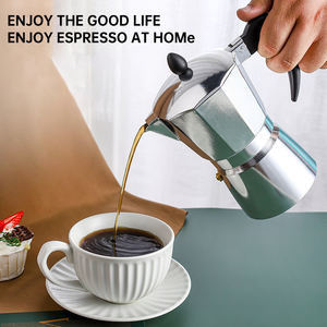 Cafetière <span class=keywords><strong>italienne</strong></span> en aluminium Moka Pot, machine à expresso <span class=keywords><strong>pour</strong></span> cuisinière à gaz, accessoires de barista classiques <span class=keywords><strong>pour</strong></span> la maison - Product Image 4