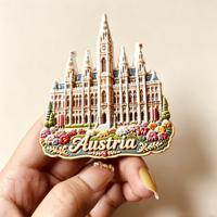 Aimants de réfrigérateur 3D Europe Autriche, souvenirs touristiques, collection d'autocollants, articles de décoration artisanaux
