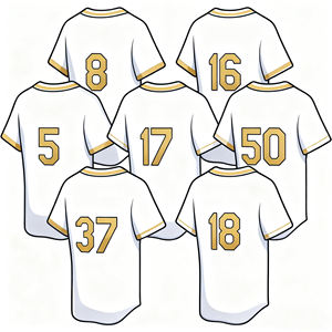 2025 新款金色缝线版棒球 T 恤加大码男式 # 50 # 17 # 5 # 18 棒球服 洛杉矶 - Product Image 2