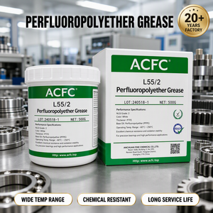 Grasso PFPE L55/2 NLGI 2 con addensante PTFE, da -25°C a 300°C, lubrificante per cuscinetti e valvole ad alta temperatura - Product Image 1