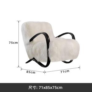 <span class=keywords><strong>Fauteuil</strong></span> de salon moderne en fausse <span class=keywords><strong>fourrure</strong></span> de laine de mouton tibétaine <span class=keywords><strong>blanche</strong></span>, canapé paresseux, <span class=keywords><strong>fauteuil</strong></span> pour chambre à coucher, appartement, salle de sport - Product Image 2