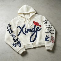 Fabricant Principal de Sweats à Capuche en Maille Personnalisés, Vente en Gros, Broderie Chenille, Fermeture Éclair Intégrale, OEM, Marque Privée, Vestes en Maille Streetwear Sur Mesure