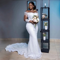 Nouvelle Arrivée Robe de Mariée Sirène de Luxe Élégante avec Perles, Paillettes, Appliques en Dentelle et Traîne Longue en Tulle