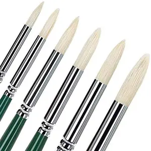 bristle pointed round brush art paint brushes for acrylic oil watercolor painting supplies set of 6 artist brushes.