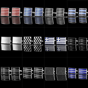 <span class=keywords><strong>Gemelos</strong></span> de <span class=keywords><strong>camisa</strong></span> francesa clásica, botón de puño de esmalte dorado plateado Azul Rojo Negro, venta al por mayor de accesorios de joyería para regalo de hombres - Product Image 2