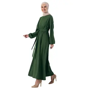 批发2023 Vestuario Islamico迪拜女装Abaya两件套亮片穆斯林礼服睡袍