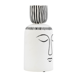 Jarrón de Cerámica con Diseño de Rostro, Blanco y Negro, Moderno, Decorativo, para Sala de Estar, Dormitorio, Oficina, Decoración del Hogar - Product Image 3