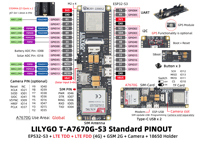 LILYGO T-A7670G-S3 Standart Geliştirme Kartı ESP32-S3+4G LTE Cat1 Modülü Wi-Fi/Bluetooth Desteği İsteğe Bağlı GPS/Kamera