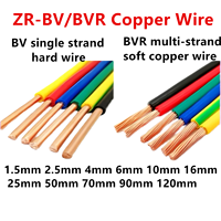 Hochwertiges PVC-isoliertes BVR 1,5mm² 2,5mm² 4mm² 6mm² 10mm² Elektrokabel Flexibler Kupferdraht-Leiter für Freileitungen im Hausbau