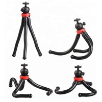 Smartphone Live Streaming Stand Trépied Support de Caméra Photo Selfie Diffusion en Ligne Enregistrement Vidéo Lumière LED Mini Pieuvre Trépied