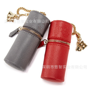 Leather <b>Mini</b> Lipstick Case, Lipstick Pouch, Lipstick <b>Box</b>, Cross-Pattern Creative Lipstick <b>Storage</b> <b>Box</b> - Product Image 4