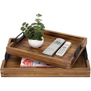 Plateau de service en bois fabriqué à la main de qualité supérieure avec finition polie lisse Design robuste pour la décoration intérieure et les cadeaux de service alimentaire - Product Image 1