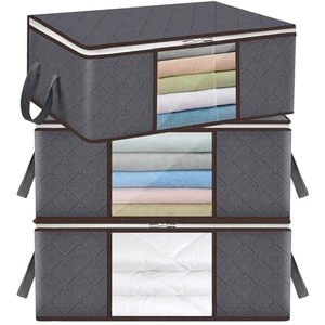 Bolsas de Almacenamiento Plegables de 35L para Debajo de la Cama con Ventana Transparente para Edredones, Mantas, Ropa y Camisetas - Product Image 1
