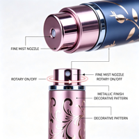 Vente en gros : Atomiseur de parfum en verre personnalisé avec logo, flacon de voyage rechargeable, bouchon à vis doré mat, stylo de parfum portable à mécanisme rotatif