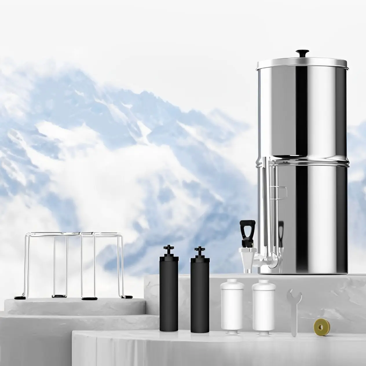 Outdoor Water Filtration portable Stainless Steel gravity filter purificador de agua Camping water filter gravity water filter