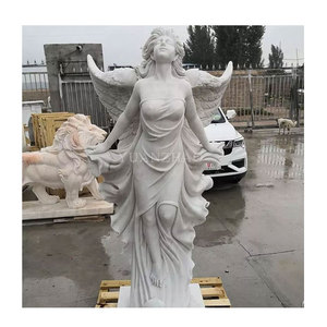 Decorazione da Giardino, Scultura <span class=keywords><strong>di</strong></span> <span class=keywords><strong>Angelo</strong></span> in <span class=keywords><strong>Pietra</strong></span> con <span class=keywords><strong>Ali</strong></span> in Stile Antico, Statua <span class=keywords><strong>di</strong></span> <span class=keywords><strong>Angelo</strong></span> in Marmo in Vendita - Product Image 1